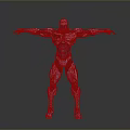Blue Mechanical Robot Standing With Extended Arms And Streamlined Armor