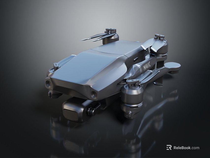 Smart Drone With Modern Folding Structure Metallic Body And Functional Components 3d model 