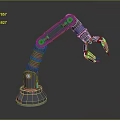 Industrial Robotic Arm With Articulated Joints Gripper Tool And Sturdy Base For Automation