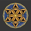 Yellow Triangular Pastries Arranged On Blue Decorative Plate For Snacks