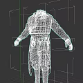 Futuristic Sci Fi Character Wearing Black Long Coat With Armor And Belt