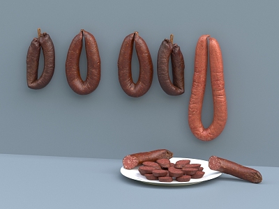 Sausage Bacon Farm Sausage Filling Sausage Farm Homemade Sausage Air-dried Sausage Ham Sausage 3d model