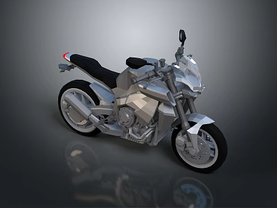 Modern Silver Motorcycle With Black Seat And Streamlined Exterior Design Features 3d model