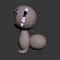 Cute 3D Modeled Game and Movie Character With Purple Tentacles Open Mouth Pink Tongue