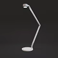 Modern Adjustable Desk Lamp With Metal Arm And White Circular Base For Home Study
