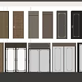 New Chinese Style Swing Door Combination 3d model
