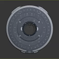 Futuristic Flying Saucer Design With Metallic Exterior And Circular Cockpit