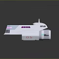 Futuristic Silver White Interstellar Spaceship With Purple Windows And Streamlined Design 3d model