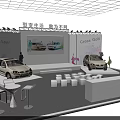 Golf Variant And Cross Golf Car Models Display On Exhibition Stand With Promotional Backdrop