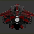 Red And Silver Streamlined Spacecraft With Sci Fi Design For Cosmic Aerospace Exploration