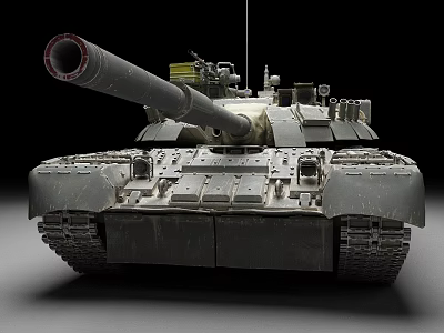 Military Armored Tank With Long Gun Barrel Heavy Tracks And Armored Hull 3d model