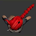 3D Character With Red Hair Long Braid Goggles Red Hat Blue Jacket And White Top