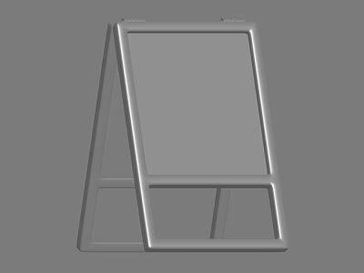 Silver Foldable A Frame Sign With Display Panels And Metal Frame 3d model