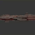 Red Sci Fi Spaceship Model With Detailed Exterior And Futuristic Design Elements