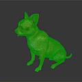 Small Golden Chihuahua Dog Sitting Calmly On Black Background With Shiny Reflection