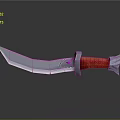 Modern Decorative Knife With Sharp Silver Blade Red Textured Handle And Blue Detail