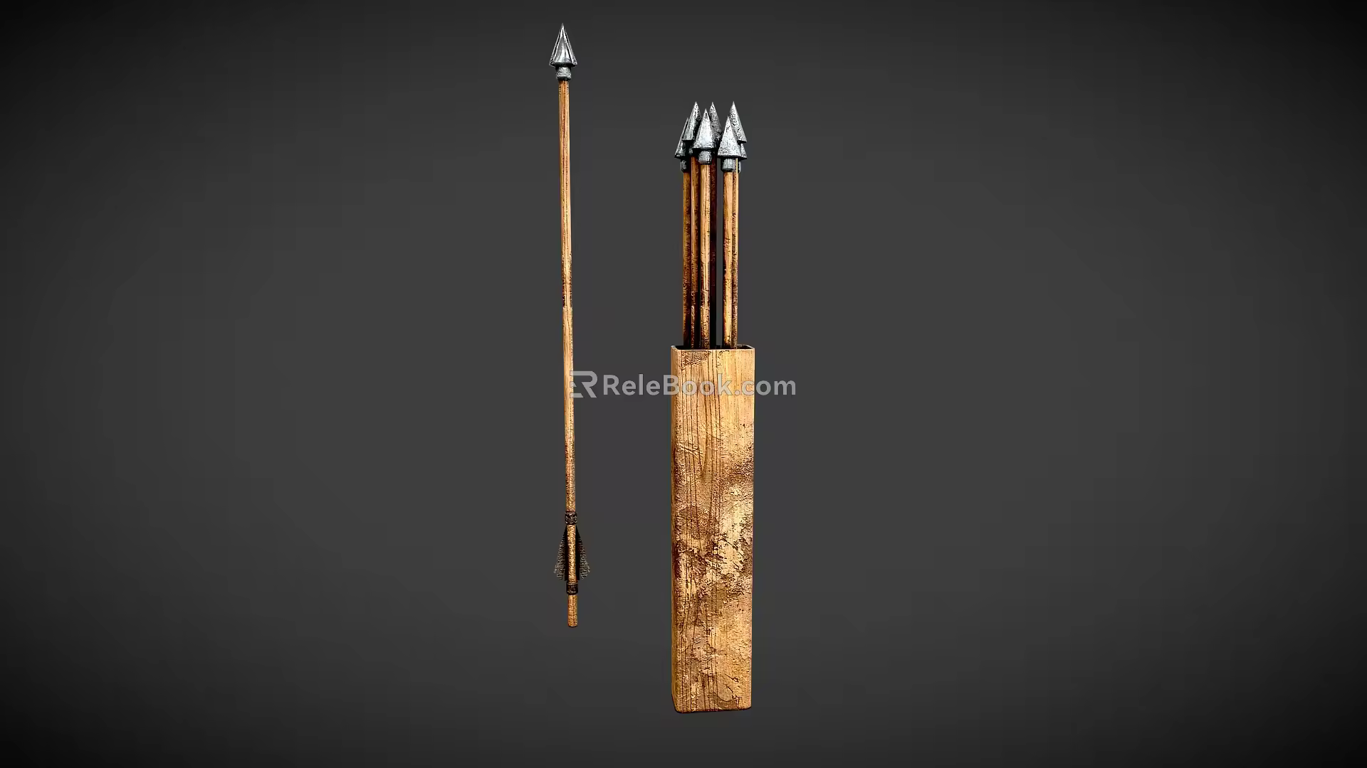 ancient weapon bow and arrow 3d model