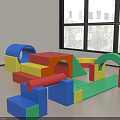 Indoor Kids Soft Play Equipment with Colorful Blocks Tunnels Arches and Various Shapes