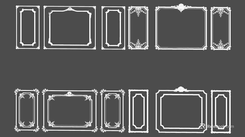 Decorative Line Borders Featuring Ornamental Designs And Various Shapes For Design Elements 3d model