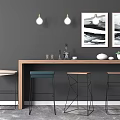 Modern Bar Chair Combination 3d model