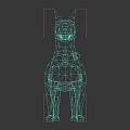 Game Movie Character Doberman Wearing Collar Badge Red Eyes And Erect Ears