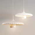 Two Modern White Chandeliers with Stylish Shaped Lampshade Design for Ceiling 3d model