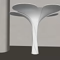 White Decorative Floral Shaped Column With Indoor Shadow Effects And Smooth Surface 3d model