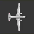 Vintage Military Transport Aircraft With Twin Propellers White Fuselage Red Tipped Tail And Green Landing Gear