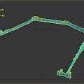3D Model of Ancient Great Wall Fortress With Curved Walls And Watchtowers