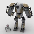 Building Blocks Robot With Brown And Gray Mechanical Arms Weapon And Small Spider Figure