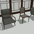 Modern Leisure Chairs in Bright Room With Large Windows Blue Sky And Clouds Background