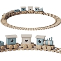 Modern toy train track children's toy train 3d model