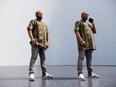 Modern middle-aged men call men 3d model