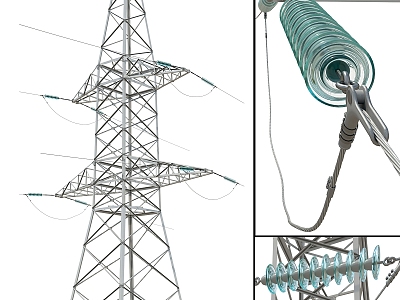 High Voltage Line Tower Industrial Equipment Transmission Tower 3d model