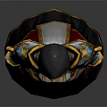 3D Elegant Fantasy Character Creature With Hooded Robe And Detailed Gold Blue Armor