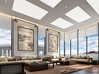 Elegant Modern Restaurant Interior With Marble Tables Velvet Seating And Chic Lighting 3d model