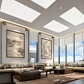 Elegant Modern Restaurant Interior With Marble Tables Velvet Seating And Chic Lighting
