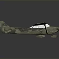 Camouflage Aerospace Model With Propeller Large Wings And Dark Background