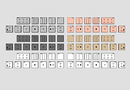 Modern Switch Socket Panel 3d model