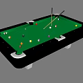 Billiard Table Sports Equipment With Green Felt Surface Colorful Balls And Cue Sticks