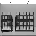 Public Facility Shared Umbrellas Storage With Metal Racks And Display Stand