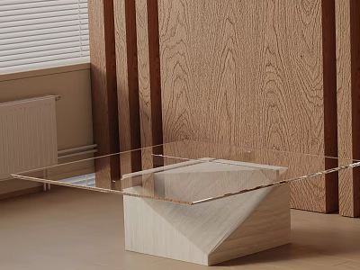 Modern Sofa And Coffee Table Set With Transparent Glass Top And Wooden Base 3d model