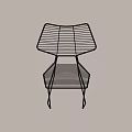 Modern Metal Outdoor Chair With Sleek Wire Frame And Comfortable Seat Design