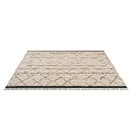 Textured Square Rug With Geometric Line Patterns In Neutral Tones 3d model