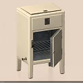 White Upright Freezer With Open Door Showing Interior Shelves And Legs Design