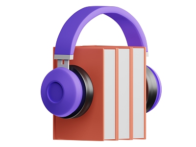 Book Headset Cartoon Headset Cartoon Book 3d model