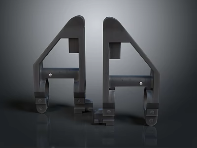Modern Leisure Chair Featuring Black Metal Geometric Frame And Smooth Surface Design 3d model