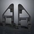 Modern Leisure Chair Featuring Black Metal Geometric Frame And Smooth Surface Design