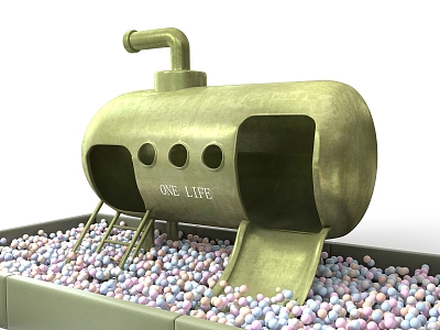 Modern Slide Submarine Slide Bubble Pool model