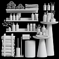 Organized Bathroom Shelves with Laundry Essentials Towels Bottles Brushes and Decor Plants